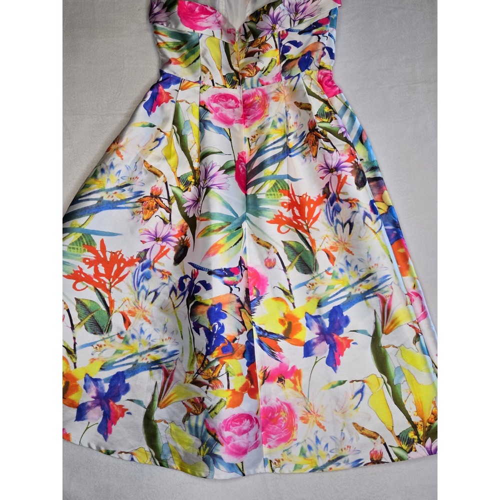 Akira Chicago Black Label Floral Print Strapless High-Low Dress Size Medium - Picture 8 of 9